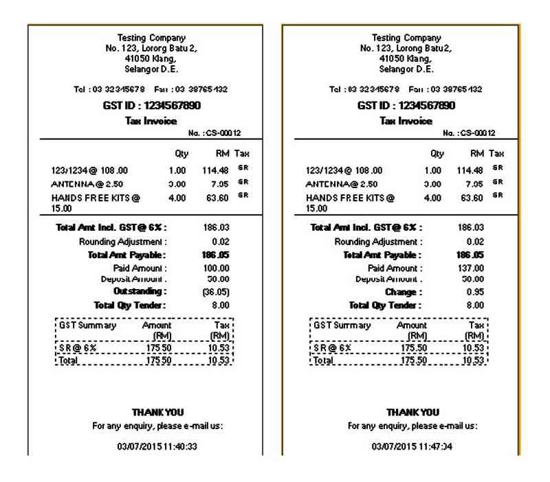 18 Cash Sales 6 Receipt with Deposit TM U220 (Tax Invoice Simple)